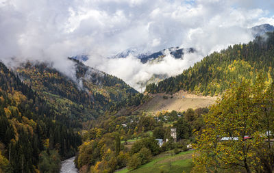 Scenic view of mountains against sky