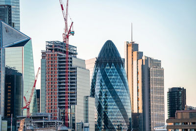 This panoramic view of the city square mile financial district of london.