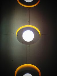 Low angle view of illuminated lamp