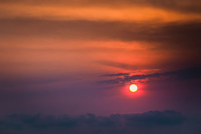 Scenic view of dramatic sky during sunset