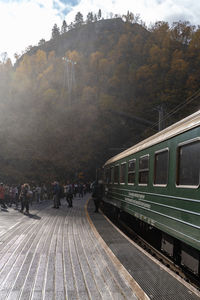High angle view of railroad track
