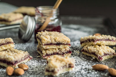 Close-up of cookies on table