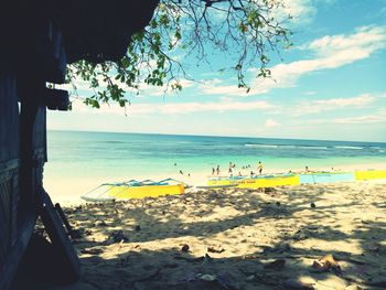 Scenic view of beach against sky