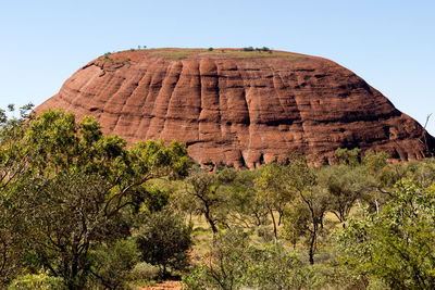 Low angle view of rock formation