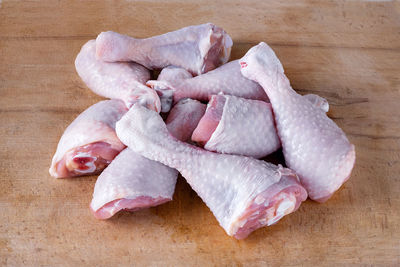 High angle view of food on table