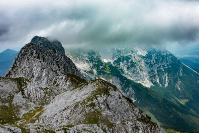 Scenic view of snowcapped mountain against sky