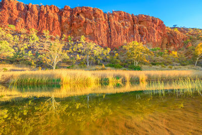 Scenic view of lake against mountain