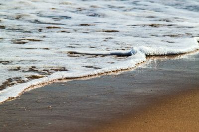 Close-up of surf on beach