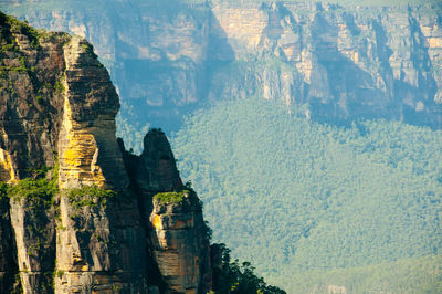 Scenic view of rock formations against sky