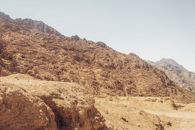 Scenic view of mountains against clear sky