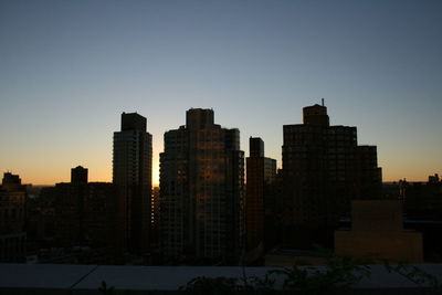 View of cityscape at sunset