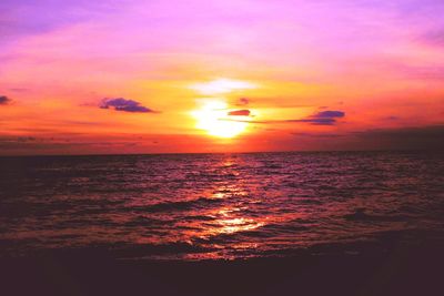 Scenic view of sea at sunset