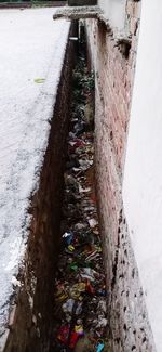 Close-up of snow on wall