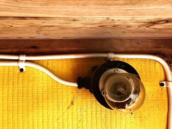 High angle view of black coffee on table