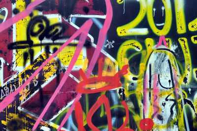 Full frame shot of graffiti on wall