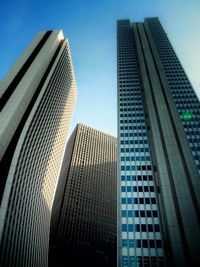 Low angle view of skyscrapers against sky