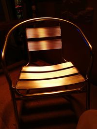 Close-up of empty chair