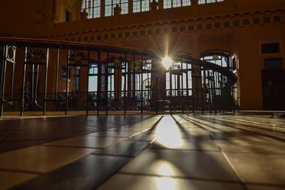 Sunlight streaming through window on building