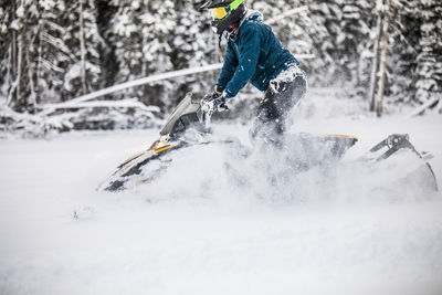 Person skiing in snow