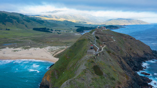 Panoramic view of landscape and mountains against sky