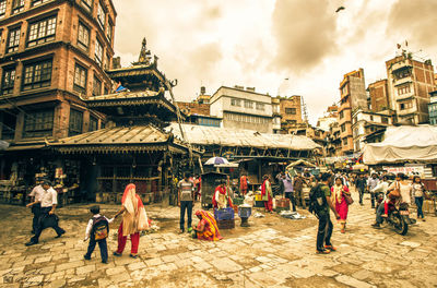 People at town square