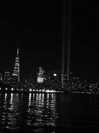 Illuminated cityscape at night