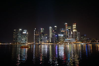 Illuminated city at night