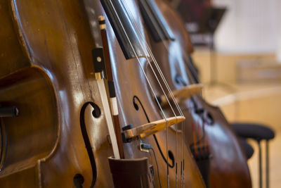 Close-up of string instruments