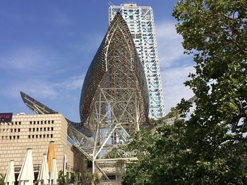 Low angle view of tower against sky