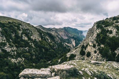 Scenic view of mountains against sky