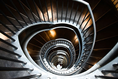 Directly below shot of spiral staircase