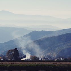 Scenic view of mountains against sky