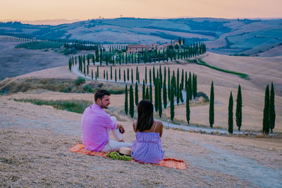 People sitting on landscape