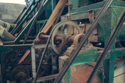 Close-up of rusty machine part