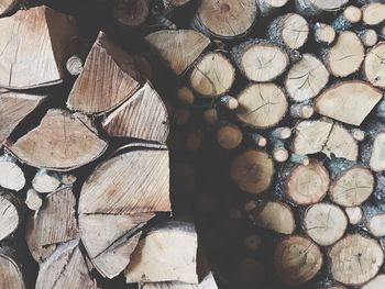 Full frame shot of logs