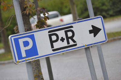 Close-up of road sign