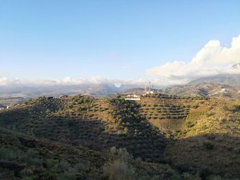 High angle view of landscape against sky