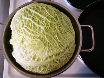 High angle view of rice in bowl