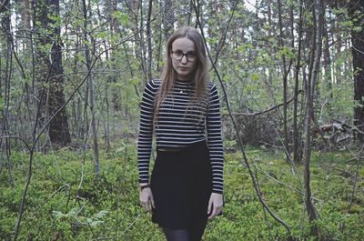 People standing in forest