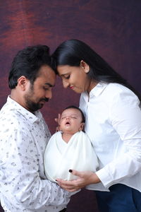 Mother and daughter at home