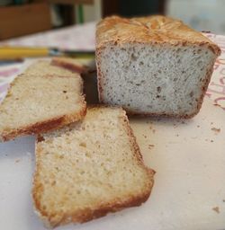 Close-up of bread on table