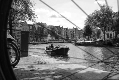 View of canal in city