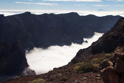 Scenic view of mountains against sky