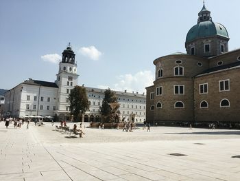 Group of people in front of building