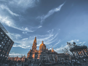 Low angle view of buildings against sky