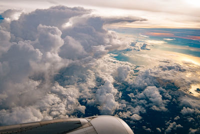 Aerial view of cloudscape from airplane