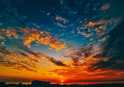 Low angle view of sky during sunset