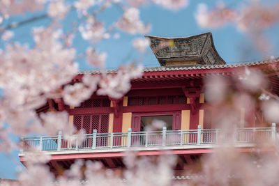 Low angle view of traditional building against sky