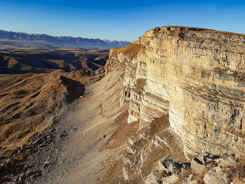 Scenic view of rocky mountains against sky