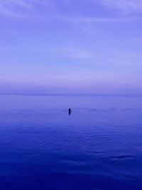 Scenic view of sea against blue sky